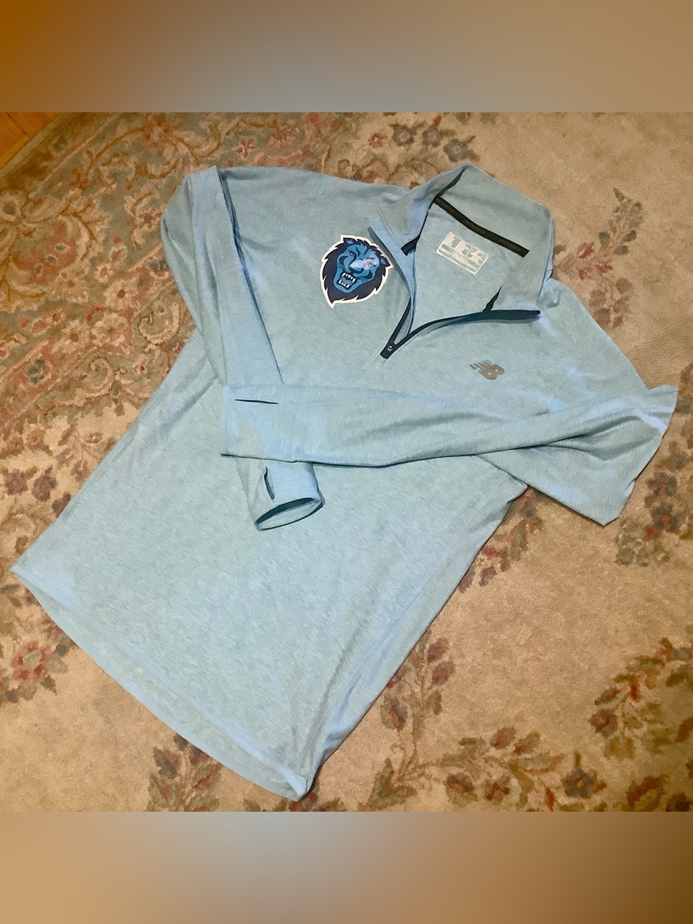 New Balance Columbia Univ Men's Sky Blue Quarter-Zip Pullover Sz S